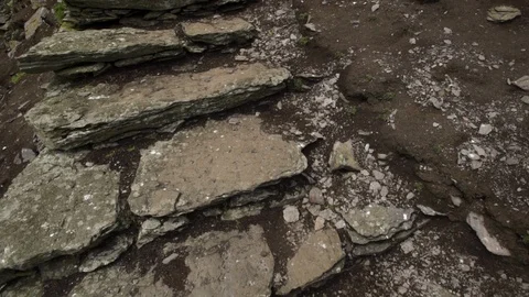 Stone steps along a mountain trail in Star Wars Island Stock Footage 108732674