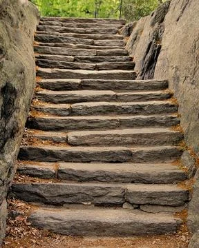 Stone Steps, Central Park Stock Photos