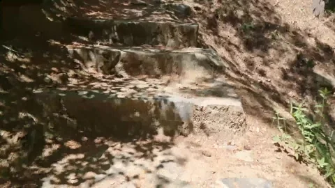 Stone steps in Cyprus mountain gorge trail Stock Footage 328097267
