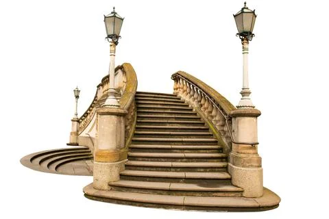 Stone steps isolated Stock Photos