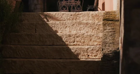 Stone Steps in Narrow Old Town Passage Video stock 335347513