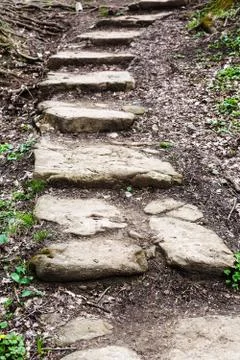 Stone steps from ravine Stock Photos