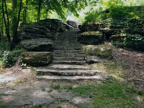 Stone steps staircase Stock Photos