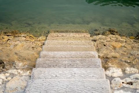 Stone Steps to Water Stock Photos