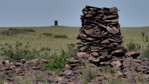 Stone structures of nomads. Vídeos de archivo 327713631