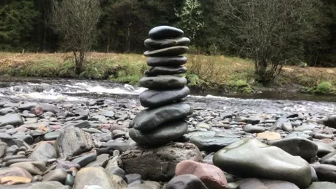 Stone Stupa by River – 15s Stock Footage 306970330