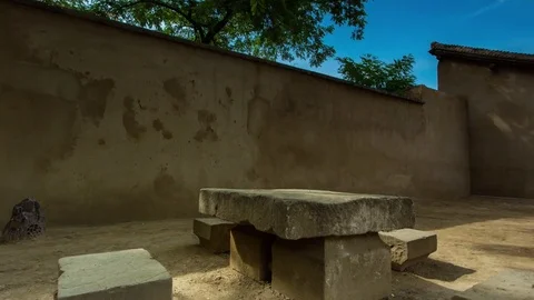 Stone table Stock Footage 84002529
