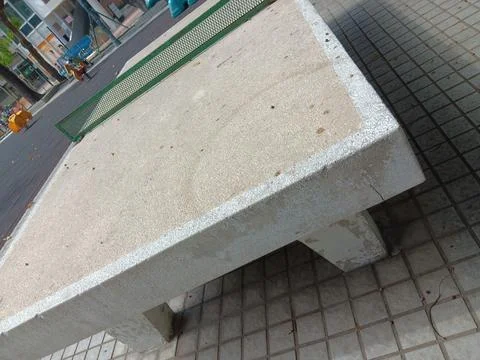Stone table for table tennis. Ping pong ball game. Stock Photos