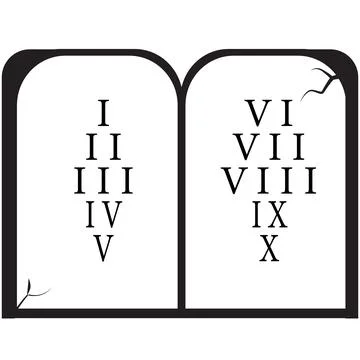 Stone tablets icon on white background. ten commandments bible story sign. Stock Illustration