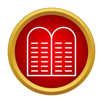 Stone tablets representing the ten commandments icon Stock Illustration