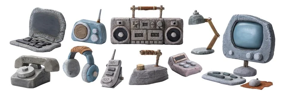 Stone Technology Objects Set Photos