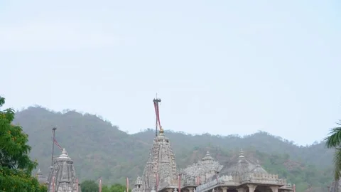 Stone Temple Under Construction in Ranakpur, Rajasthan Stock Footage 311797349