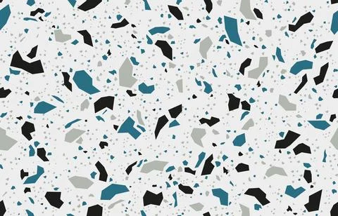 Stone terrazzo mosaic tile pattern, marble floor Stock Illustration