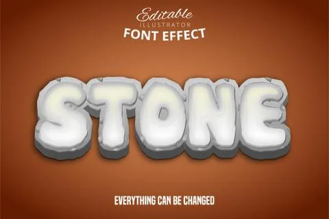Stone text, editable font effect Stock Illustration