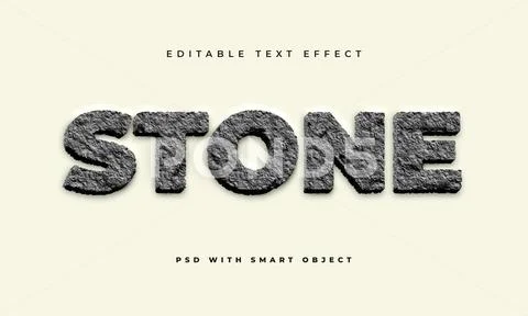 Stone text effect. PSD Template