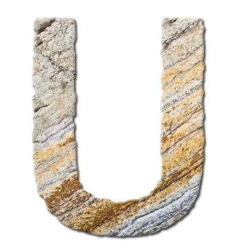 Stone texture Alphabet U Foto stock