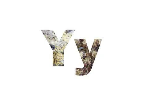 Stone texture for background. Shot through cut-out silhouette of the letter Y Stock Illustration