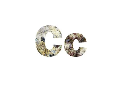 Stone texture for background. Shot through cut-out silhouette of the letter C Foto stock