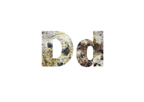 Stone texture for background. Shot through cut-out silhouette of the letter D Stock Photos