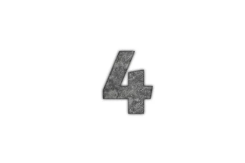 Stone Texture Number Four Digit Design Element Stock Illustration
