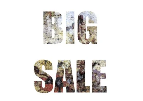 Stone texture. Shot through the cut-out silhouette of the word BIG SALE Fotos de archivo