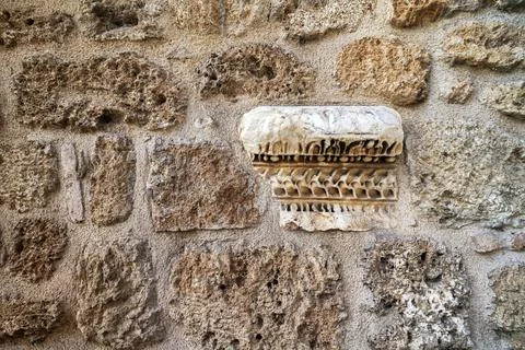 Stone texture, stone wall background. an old shabby wall of stone textured Stock Photos