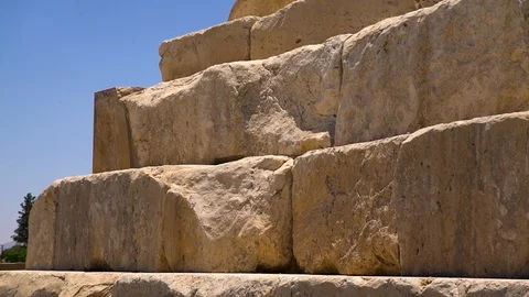 Stone texture of the Tomb of Cyrus Stock Footage 91310539