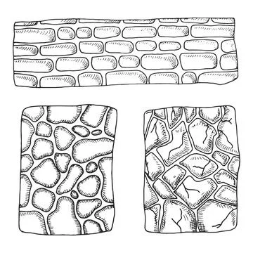 Stone texture vector hand sketch Stock Illustration