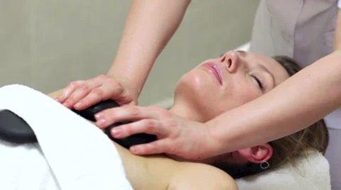 Stone Therapy, arms, shoulders Stock Footage 39832259