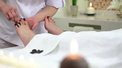 Stone Therapy, feet Stock Footage 39832239