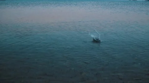 A stone thrown into the water Video stock 46238972