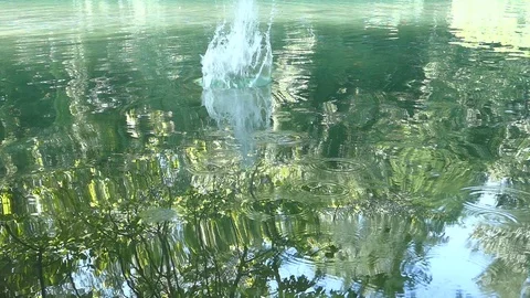 Stone thrown into the water Stock Footage 91958940