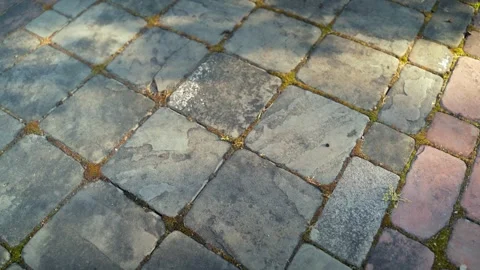 Stone tiles pattern, background texture, close-up slow panoramic motion 库存影片 279894796