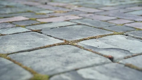 Stone tiles pattern, background texture, close-up slow panoramic motion 库存影片 279894871
