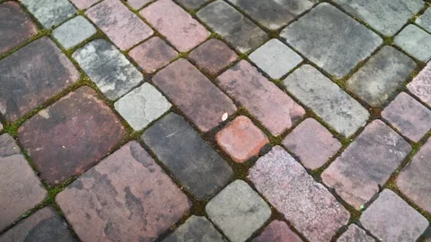 Stone tiles pattern, texture background, slow panoramic motion Stock Footage 279894769