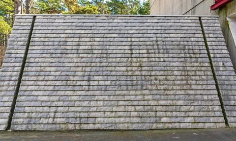 Stone Tiles Slope Wall Stock Photos