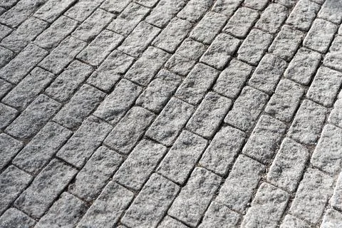Stone tiling background, gray rectangle paving slabs Stock Photos