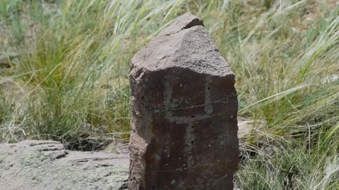 Stone tombstone of nomadic tribes. Stock Footage 327716316