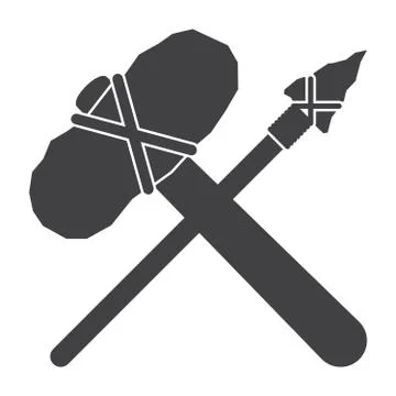 Stone Tools Icon Stock Illustration