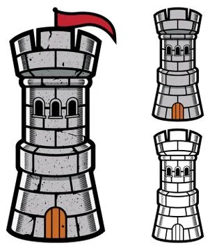 Stone Tower Mascot Stockillustratie