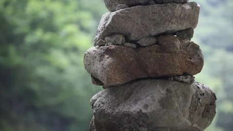  stone tower in the mountain Vídeo Stock 310355497