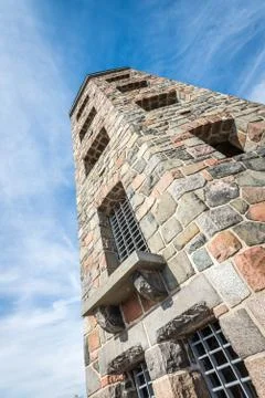 Stone tower in park Stock Photos