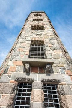 Stone tower in park Stock Photos