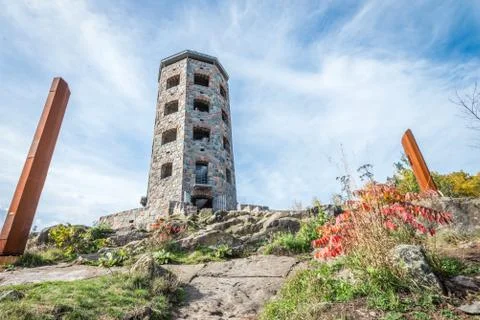 Stone tower in park Stock Photos