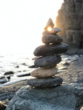 Stone tower at sunset Stock Photos