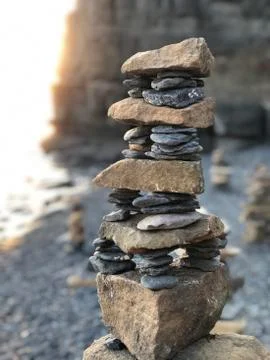 Stone tower sunset Stock Photos