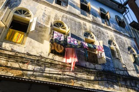 Stone town laundry Stock Photos