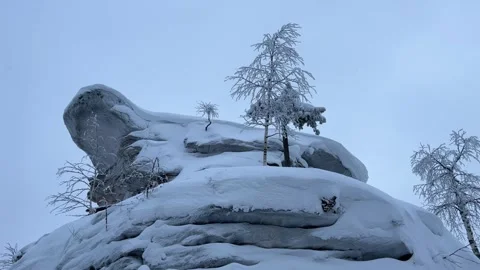 Stone Town in winter in the Perm region. Stock Footage 252517500