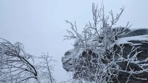 Stone Town in winter in the Perm region.  Stock Footage 260058155
