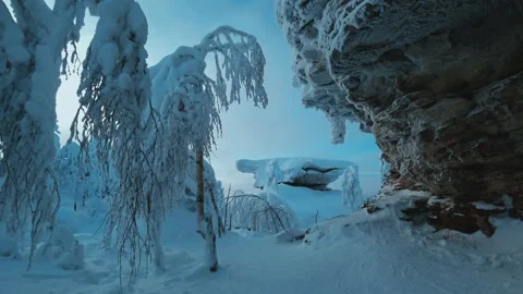 Stone Town in winter in the Perm region. Stock Footage 261491381